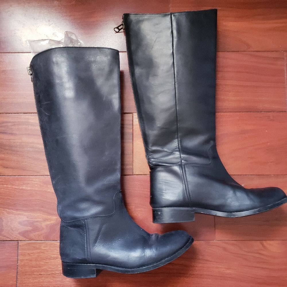 Black Leather Riding Boots
